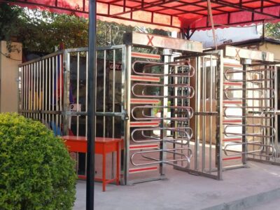 full height tuenstile gate installed at military entrance