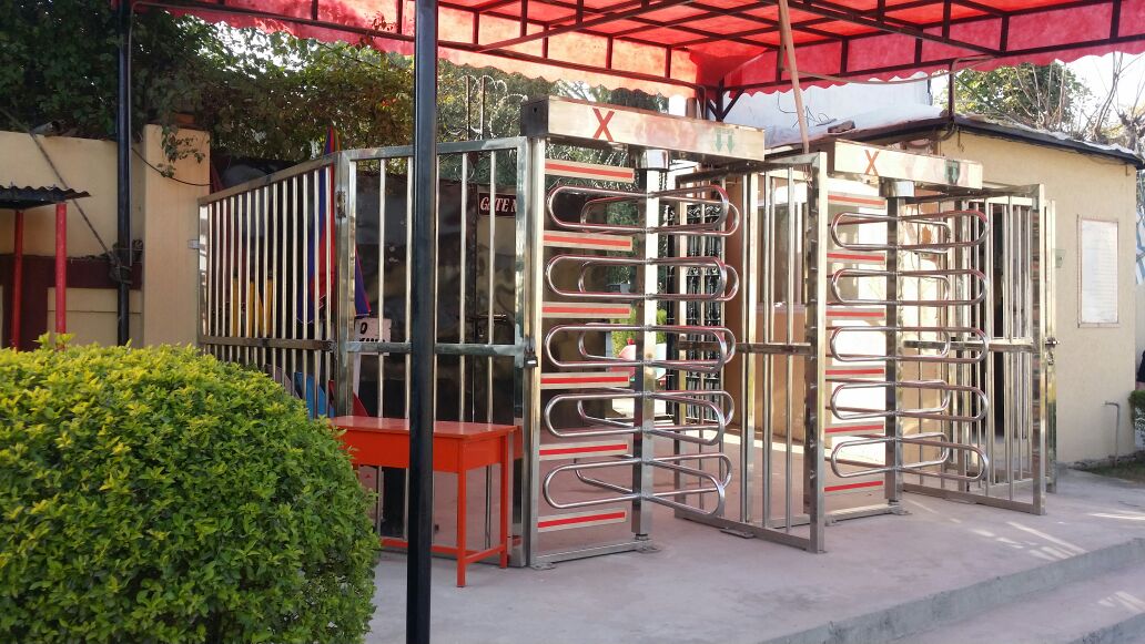 tripod turntiles installed with access control sys at entrance